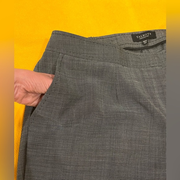 Talbots straight leg trousers / dressy pants w/ stretchy waist. Grey. 18W - Picture 3 of 13